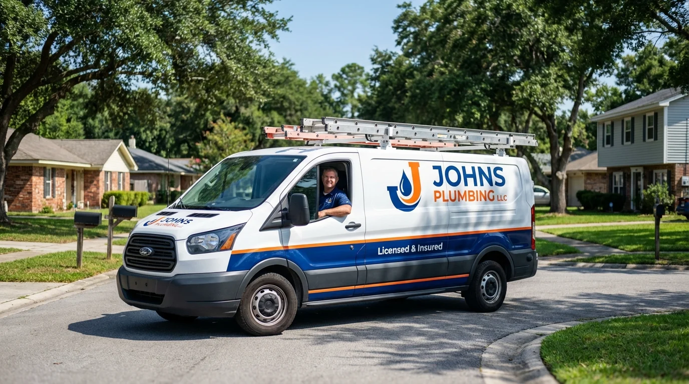Johns Plumbing LLC service van in Ligonier, PA