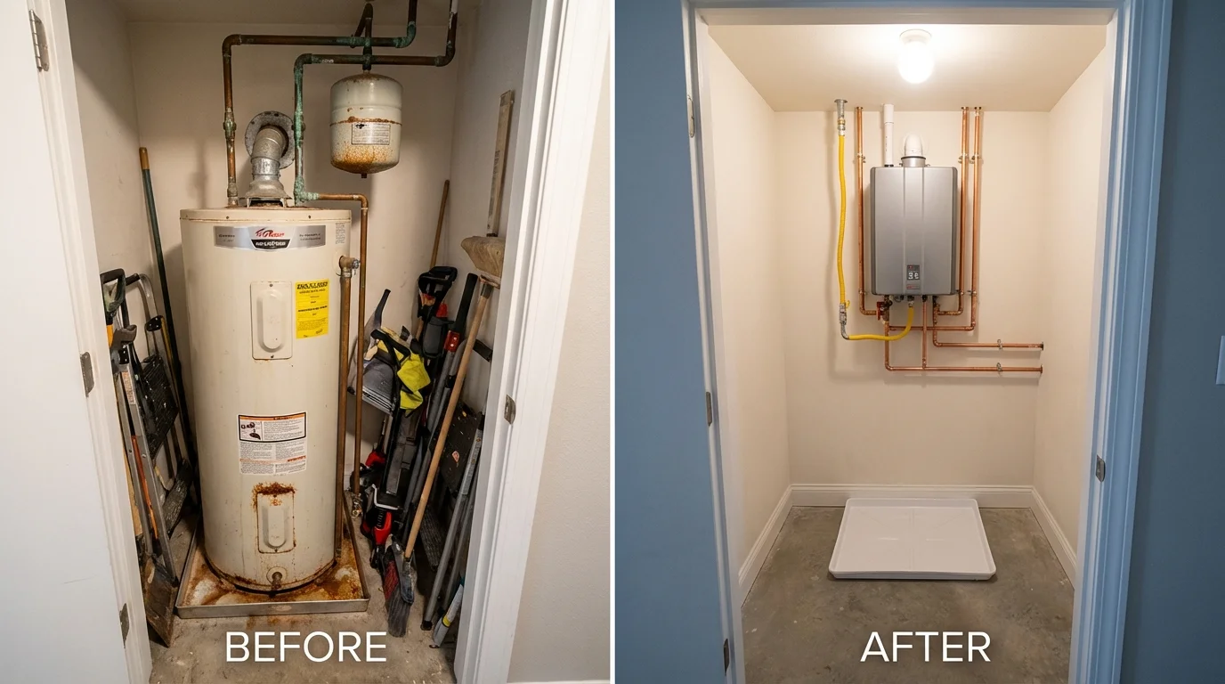 Tank water heater versus wall-mounted tankless unit comparison for Ligonier, PA homeowners